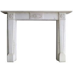 Statuary White Marble Regency Style Fireplace Mantel