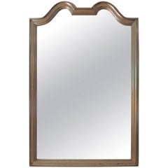 Hollywood Regency Style  Large Silver Leaf Wood Deco Mirror