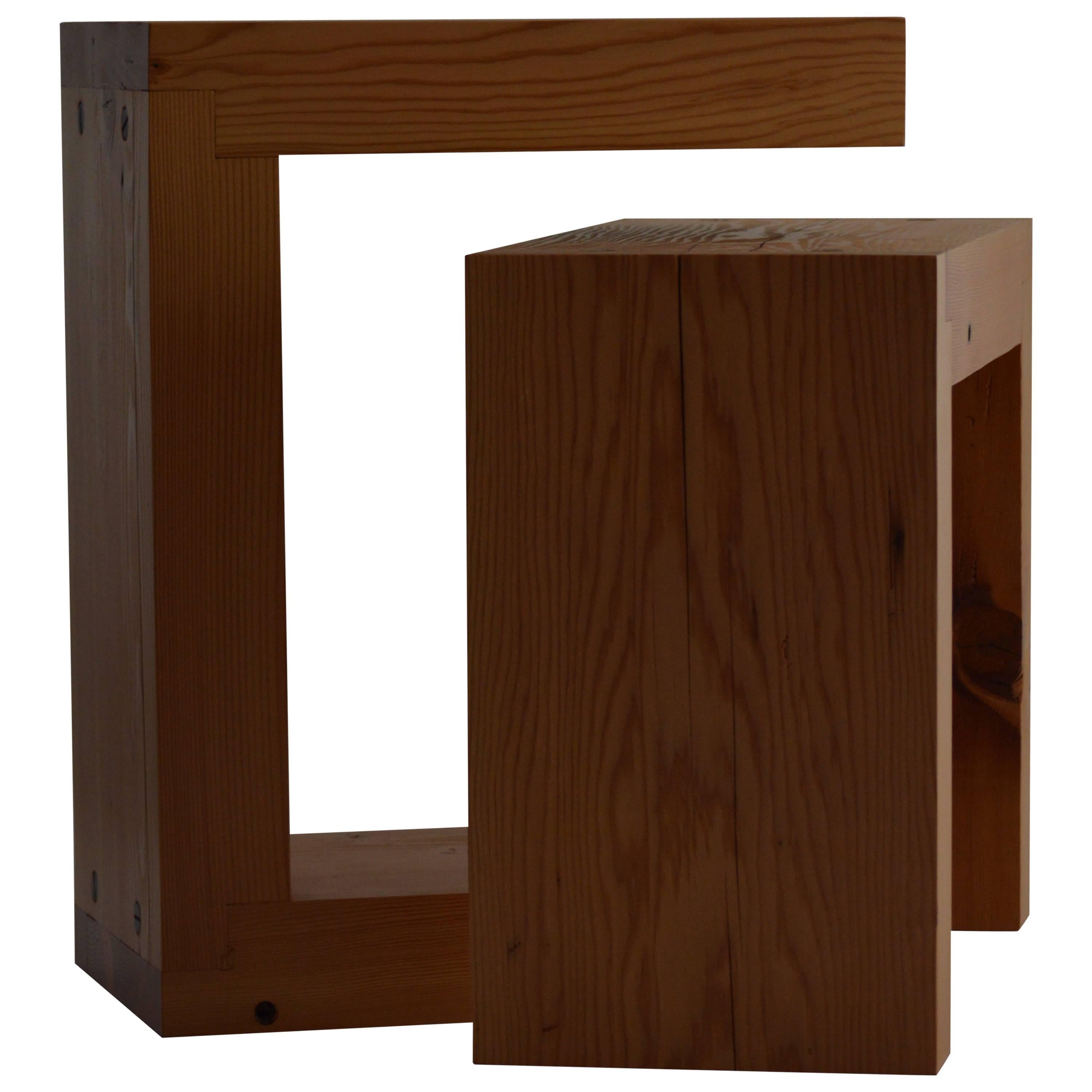 Contemporary Minimalist Wood Seat or Side Table by Scott Gordon