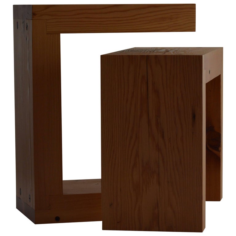 Contemporary Minimalist Wood Seat or Side Table by Scott Gordon For Sale
