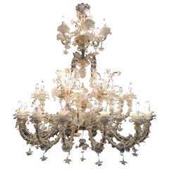 Spectacular Italian Chandelier Gold Inclusions, Murano, 1980s