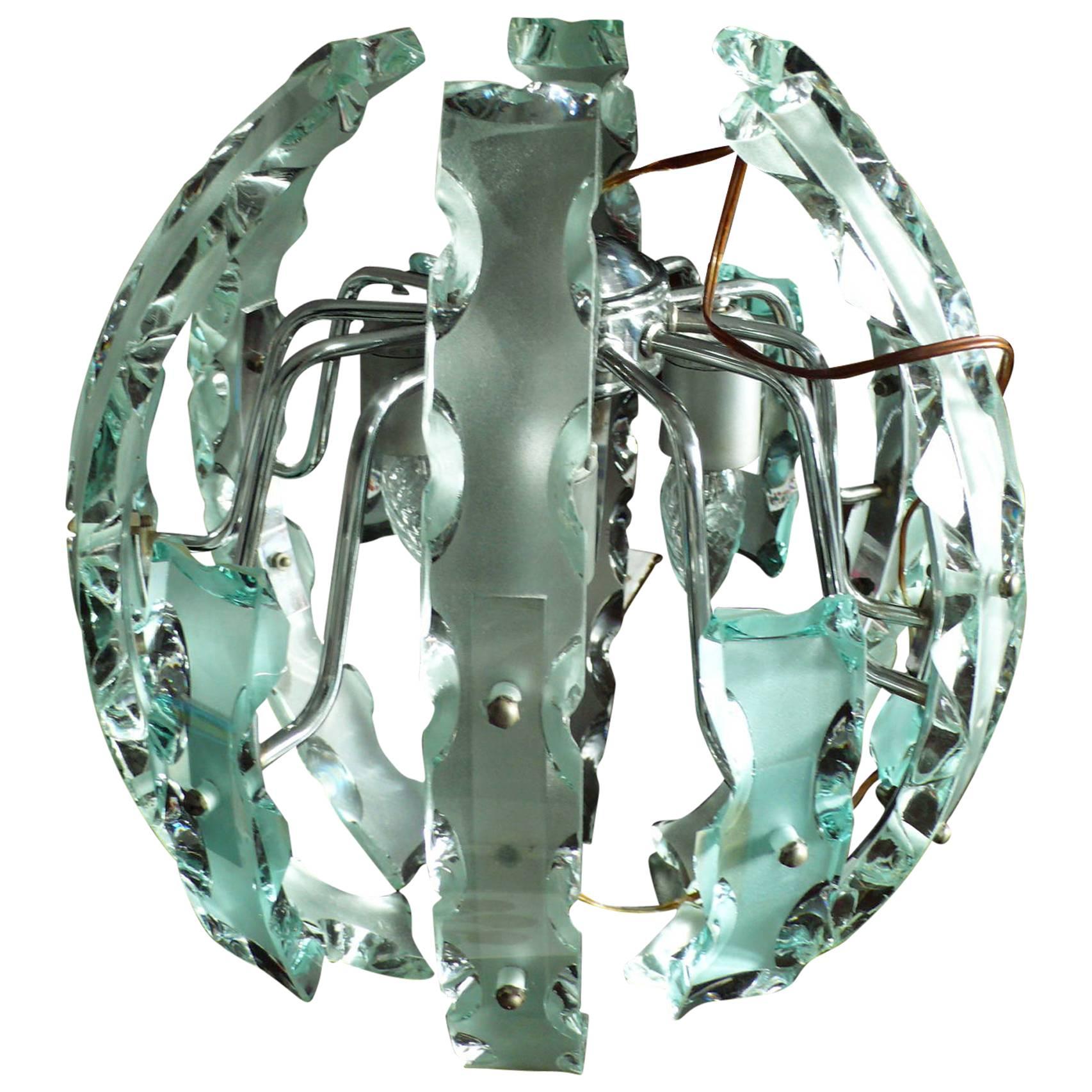 Anhänger mit eiförmigem Muster im Fontana Arte-Stil, Murano, 1970er Jahre