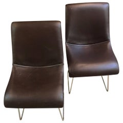 1968 Set of Two Vittorio Introini Leather Seats