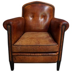 Dutch Vintage Cognac-Colored Leather Club Chair