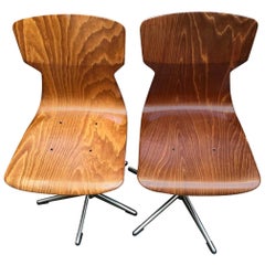 Pair of Galvanitas Pagholz Seats Model Pagwood, circa 1975