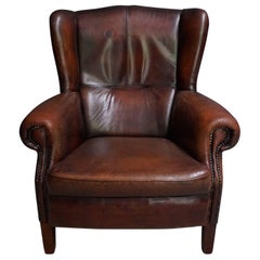 Dutch Vintage Cognac-Colored Leather Club Chair