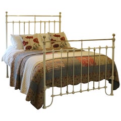 Antique Cream Brass and Iron Bed, MK136