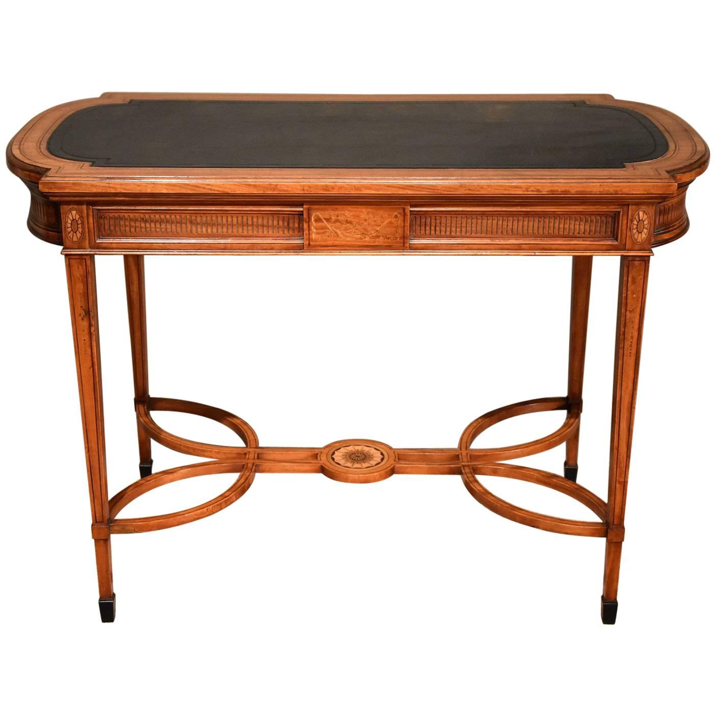 Fine Late 19th Century Satinwood Inlaid Writing Table
