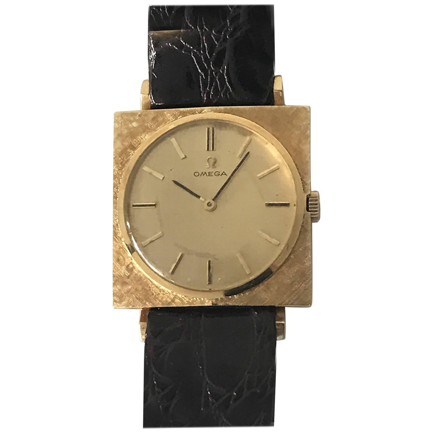 Omega Textured Gold Dress Watch