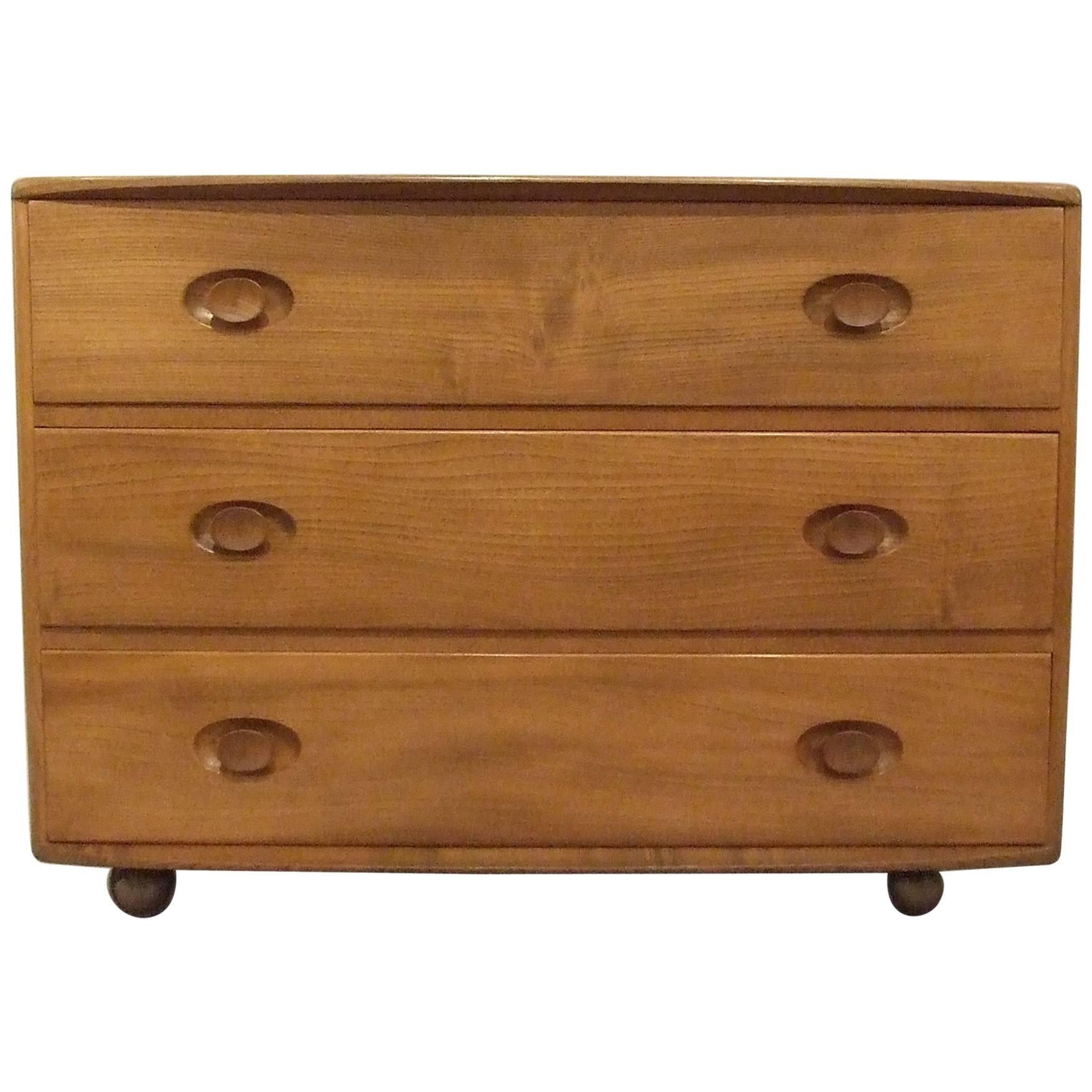Elm Three-Drawer Chest of Drawers by Lucian Ercol