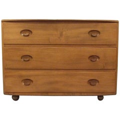 Vintage Elm Three-Drawer Chest of Drawers by Lucian Ercol