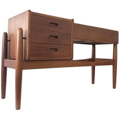 Danish Teak Cabinet with Planter and Three-Drawers by Arne Vodder, 1960s