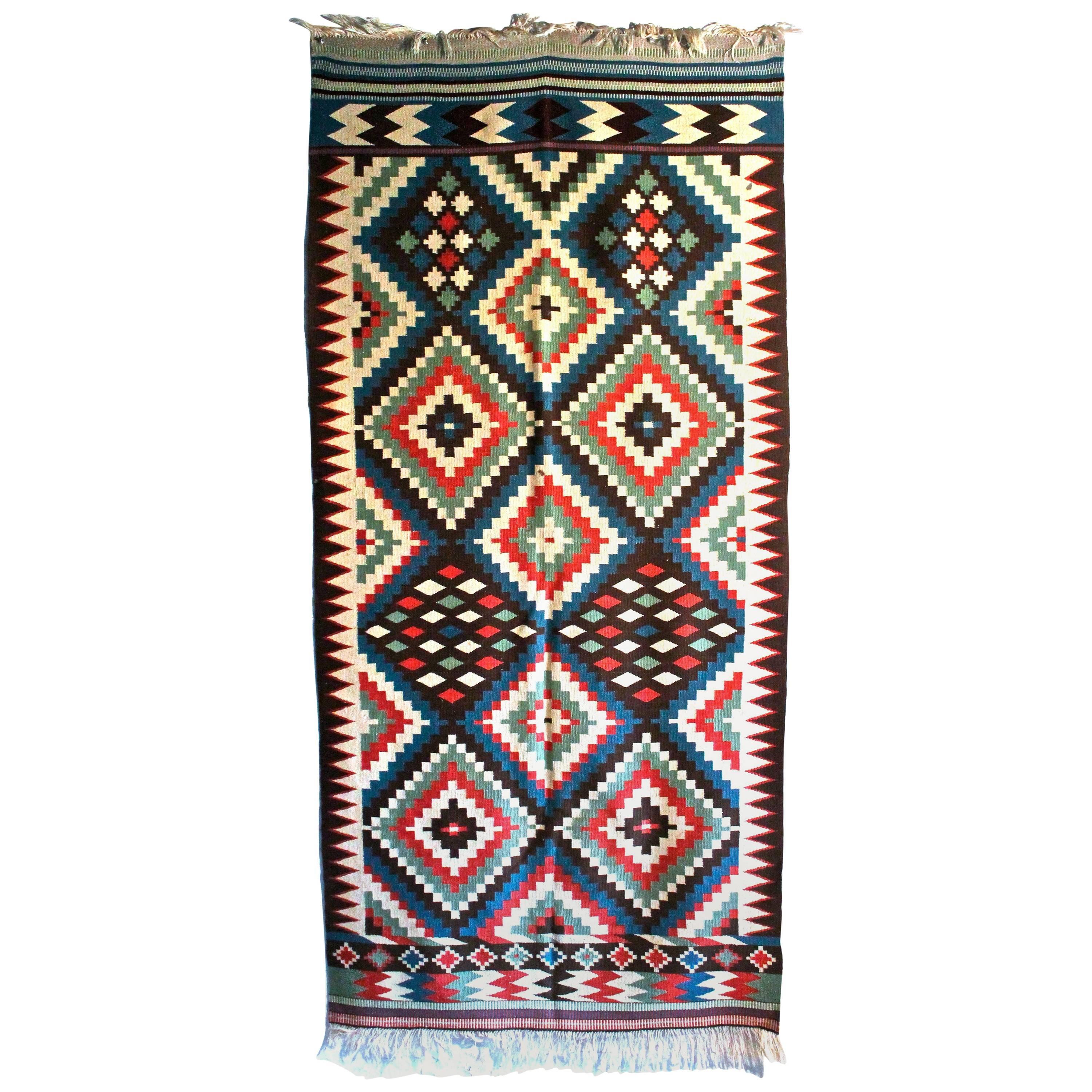Swedish Flat-Weave Handwoven Carpet