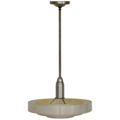 Moderne Plexiglass and Aluminum Concentric Ring Pendant Light