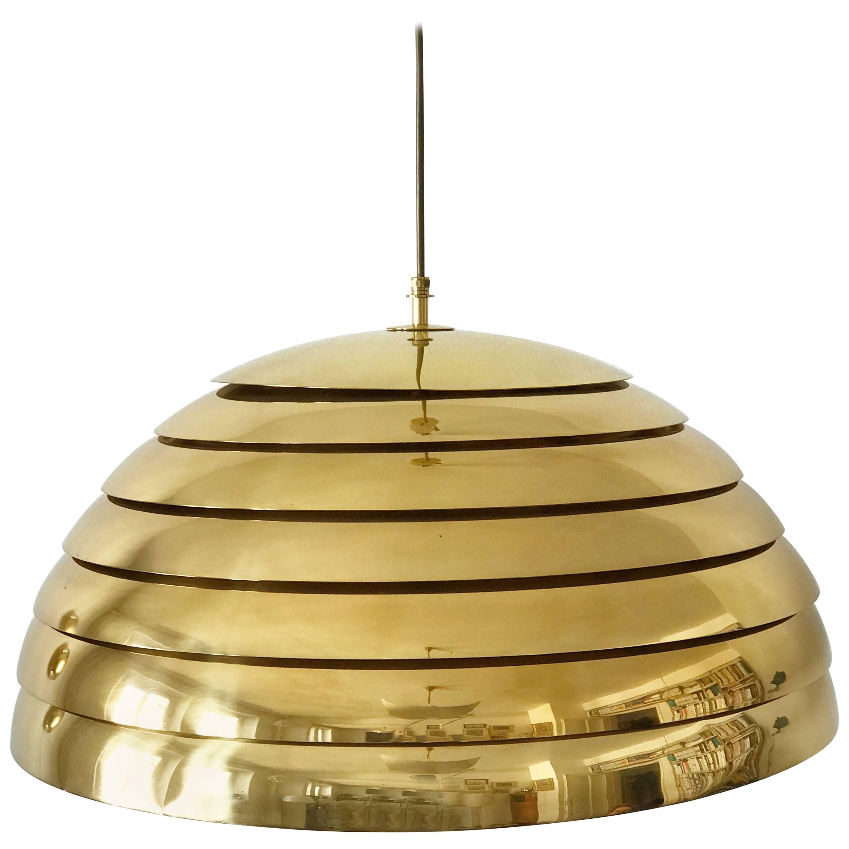 Large Mid Century Modern Brass Pendant Lamp by Vereinigte Werkstätten München For Sale