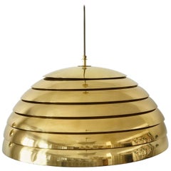 Vintage Large Mid Century Modern Brass Pendant Lamp by Vereinigte Werkstätten München