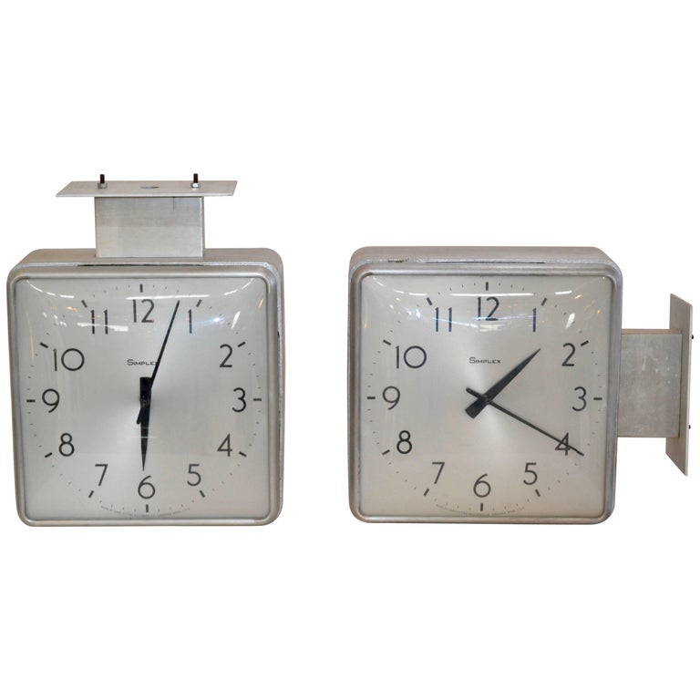 Simplex DoubleSided Clocks at 1stDibs