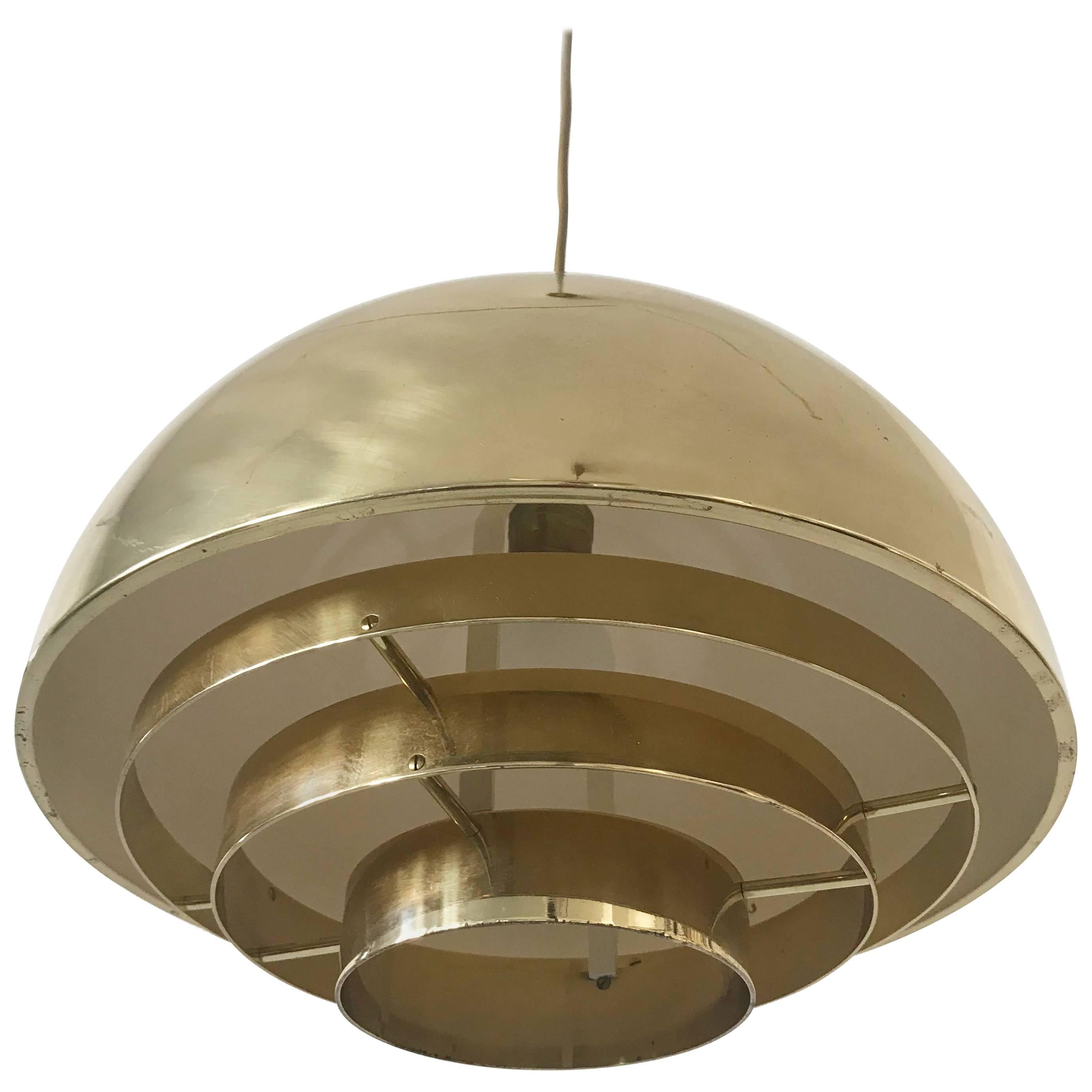 Brass Pendant Lamp Dome by Vereinigte Werkstätten München in 1960s For Sale