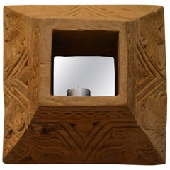 Andrianna Shamaris Portacandele o Sconce in legno di Teak