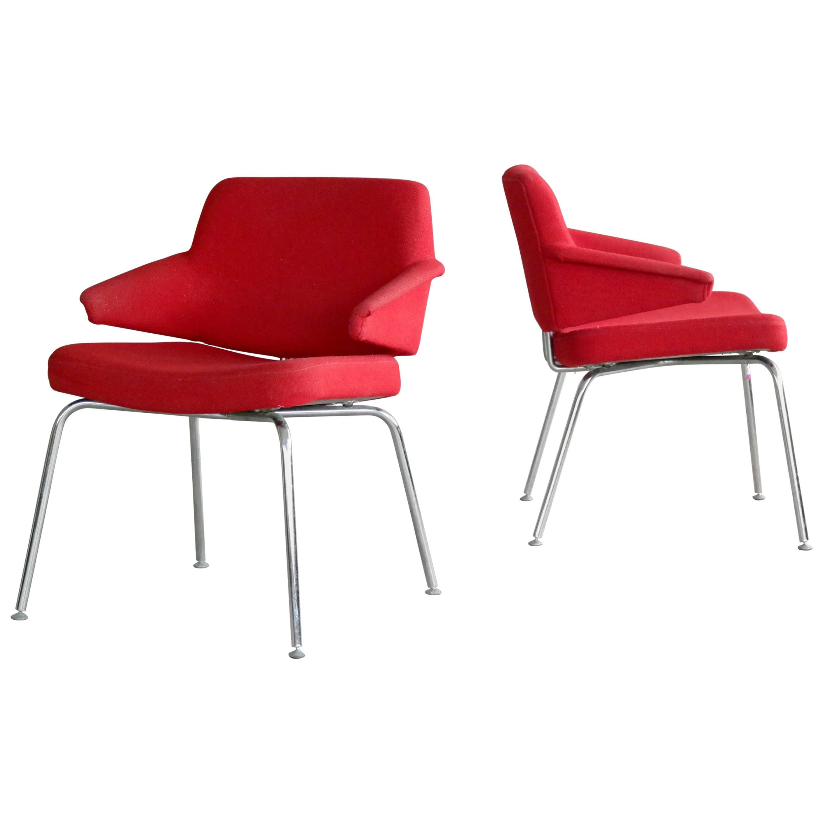 Danish Midcentury Airport Style Lounge or Side Chairs by Duba Møbelindustri