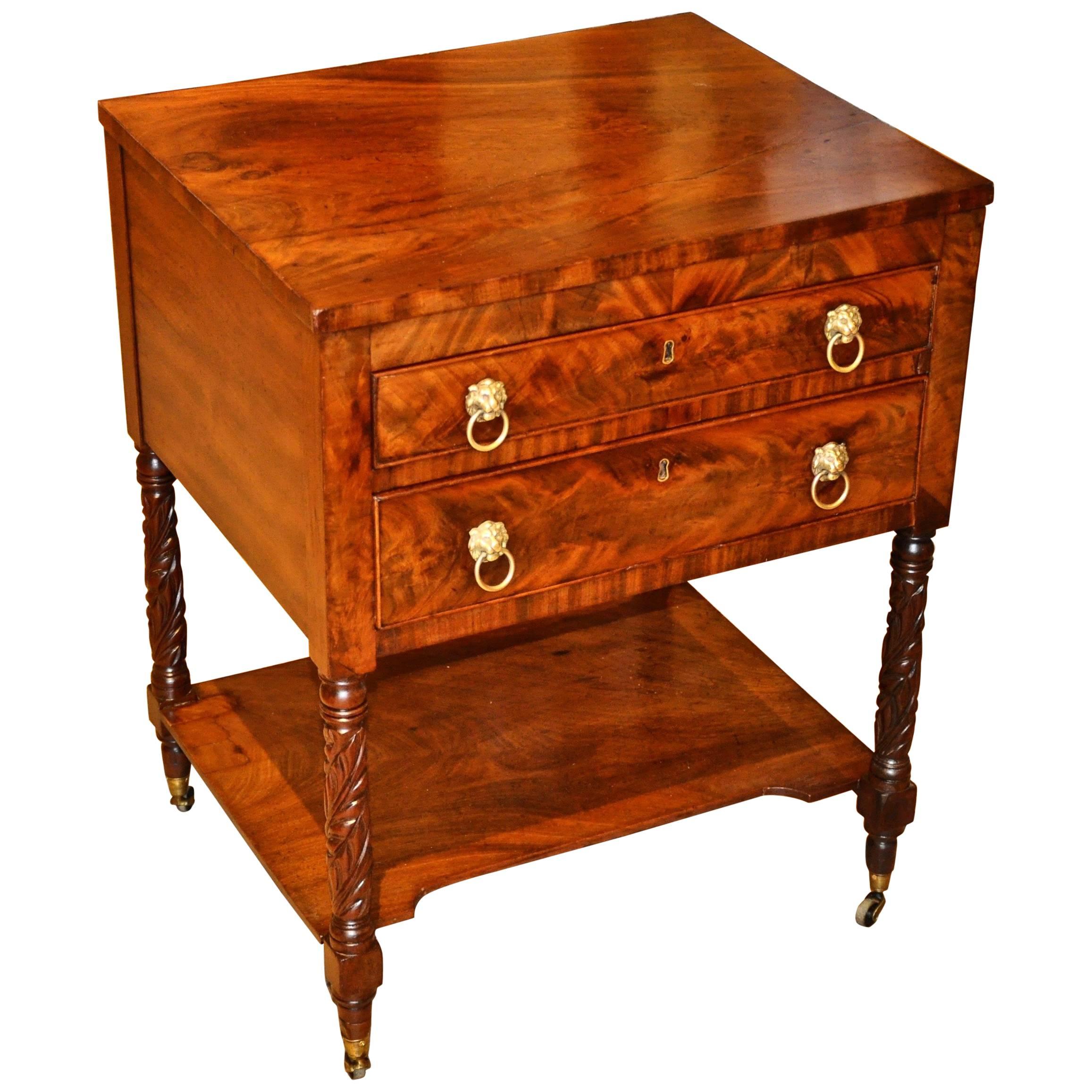 Period Boston Early 19th Century Federal Mahogany Side Table