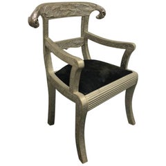 Vintage Angelo-Indian Rams Head Dowry Armchair