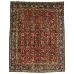 Retro Persian Tabriz Area Rug with Traditional Colonial and Federal Style
