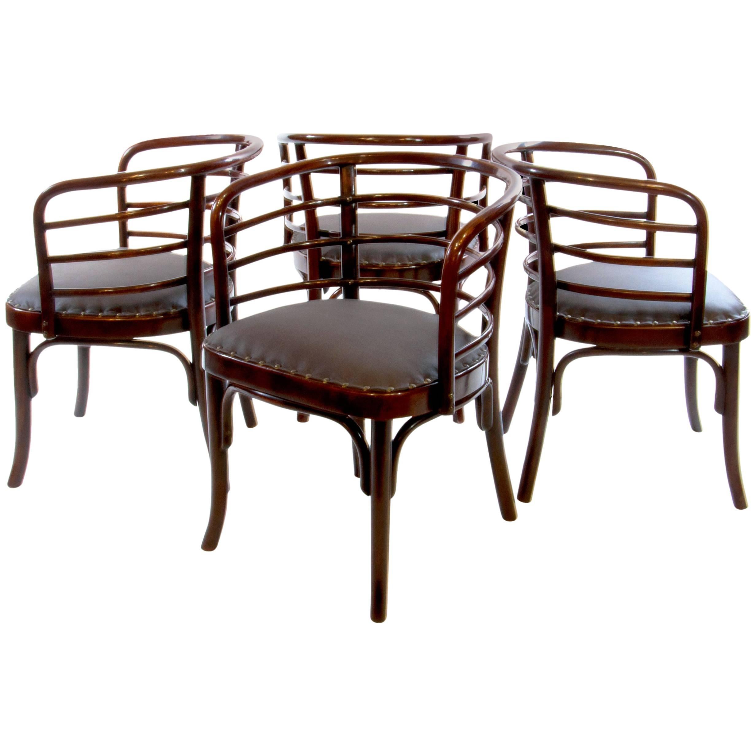 Set of Four Josef Frank Bentwod Dinner Armchairs for Thonet, 1930 For Sale