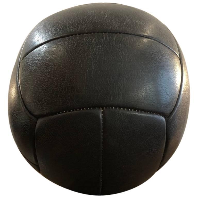 Vintage Leather Medicine Ball, 1940s