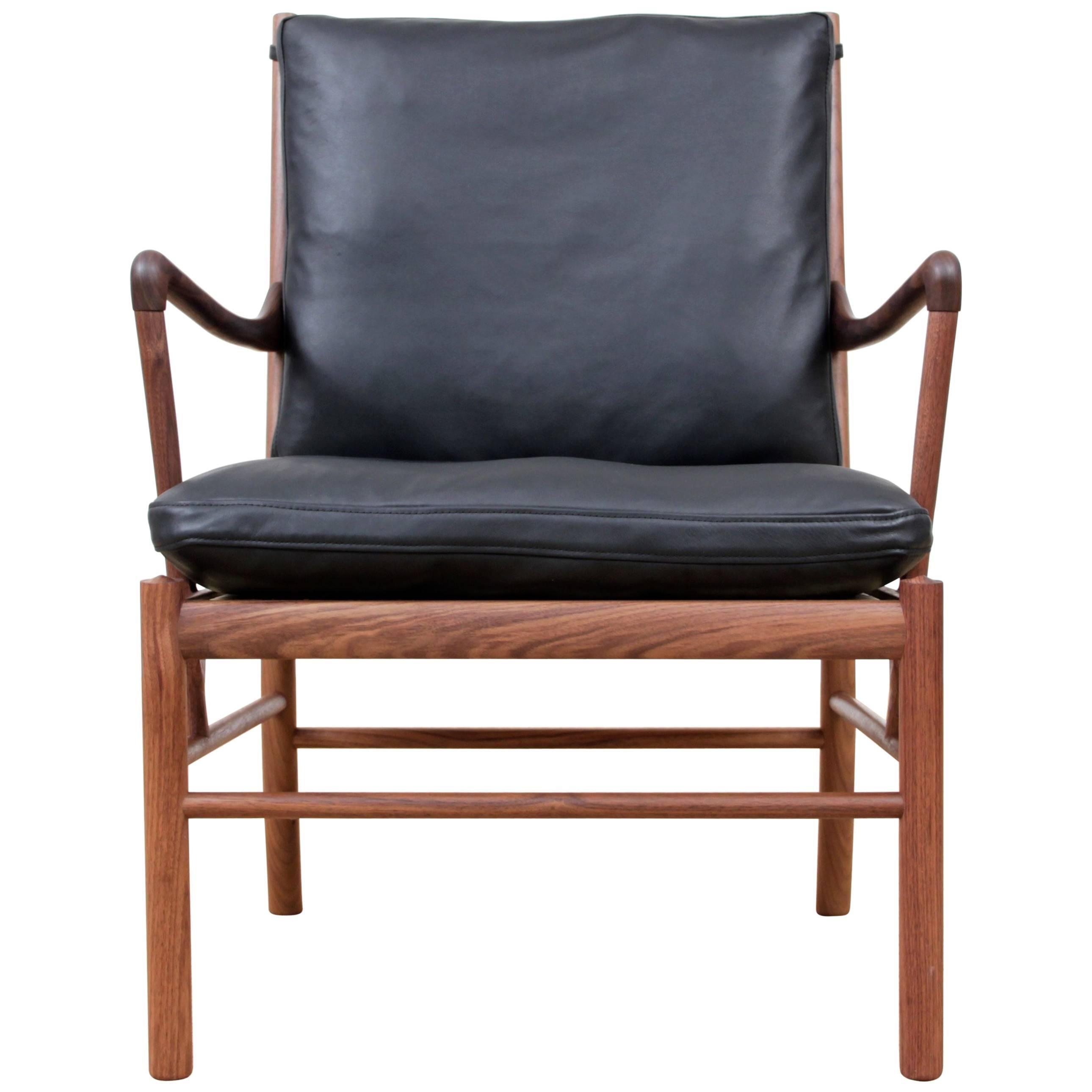 Mid-Century Modern Scandinavian Colonial Armchair in Walnut by Ole Wanscher