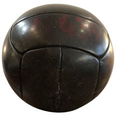 Vintage Leather Medicine Ball, 1940s