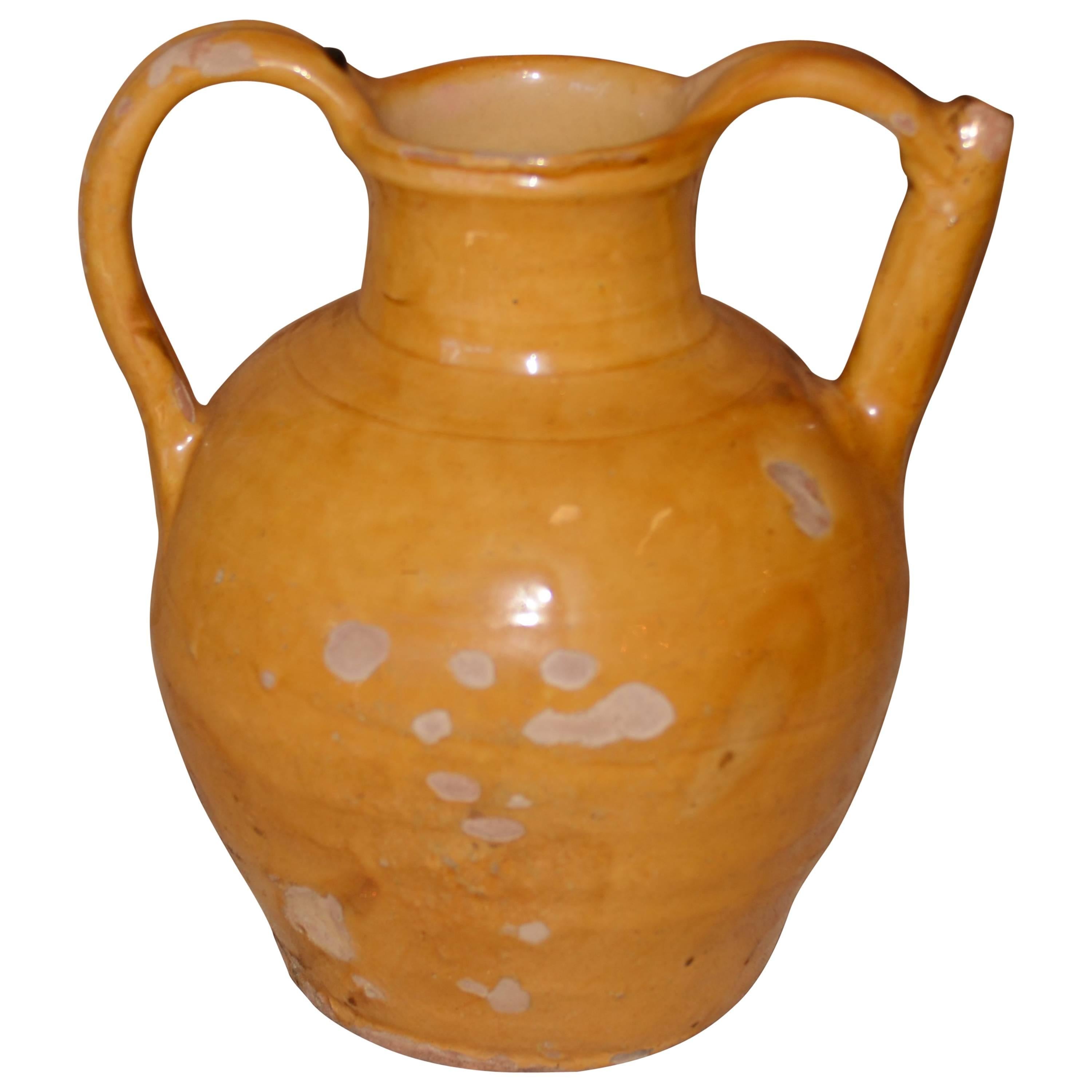 19th Century French Glazed Water Pitcher For Sale