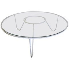 Large French Minimalist Iron Coffee Table in the Style of Mathieu Mategot