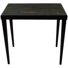Contemporary Minimalist Blackened Steel and Marble Side Table by Scott Gordon