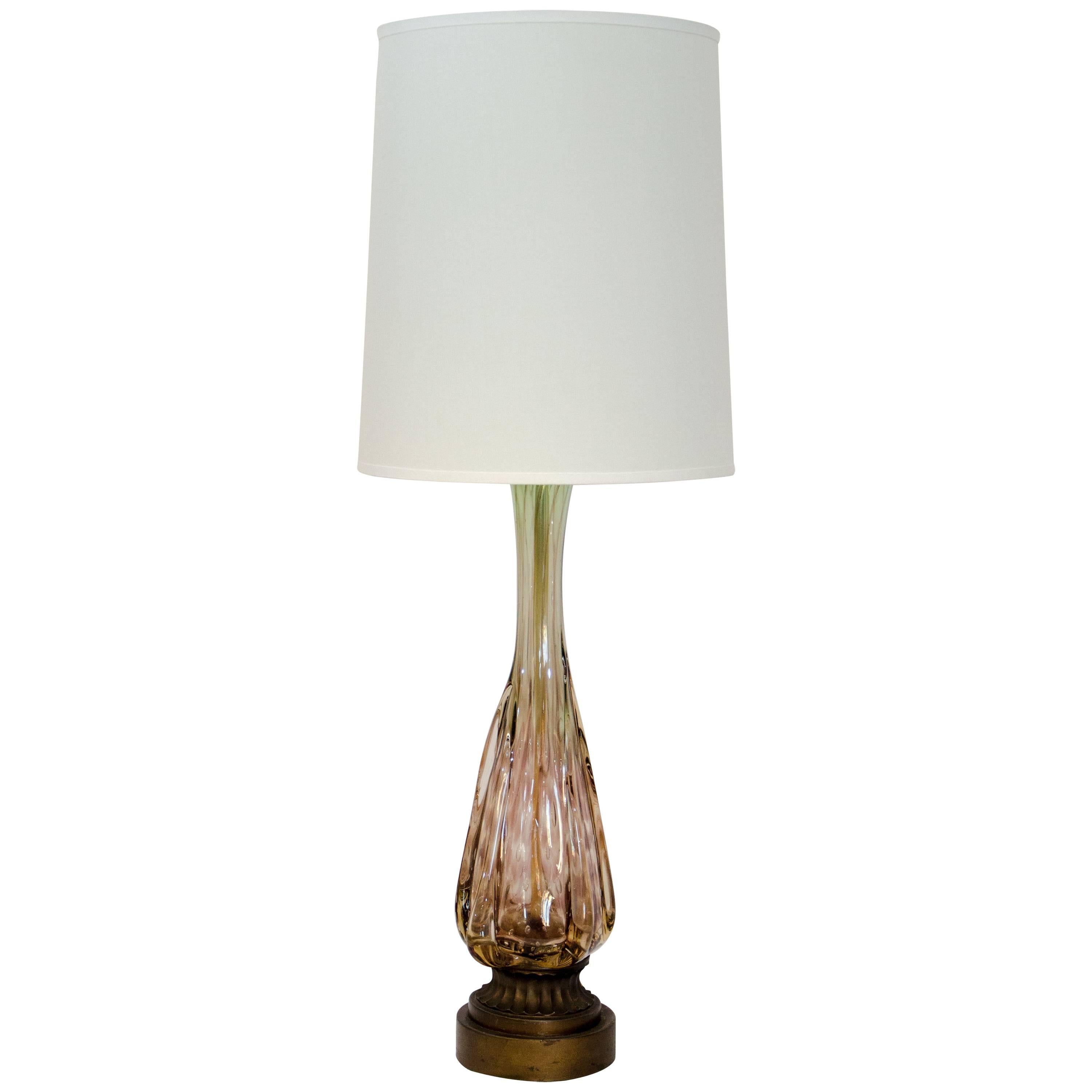 Murano Style Glass Tall Table Lamp