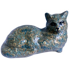 Vintage Signed and Numbered Pottery Cat