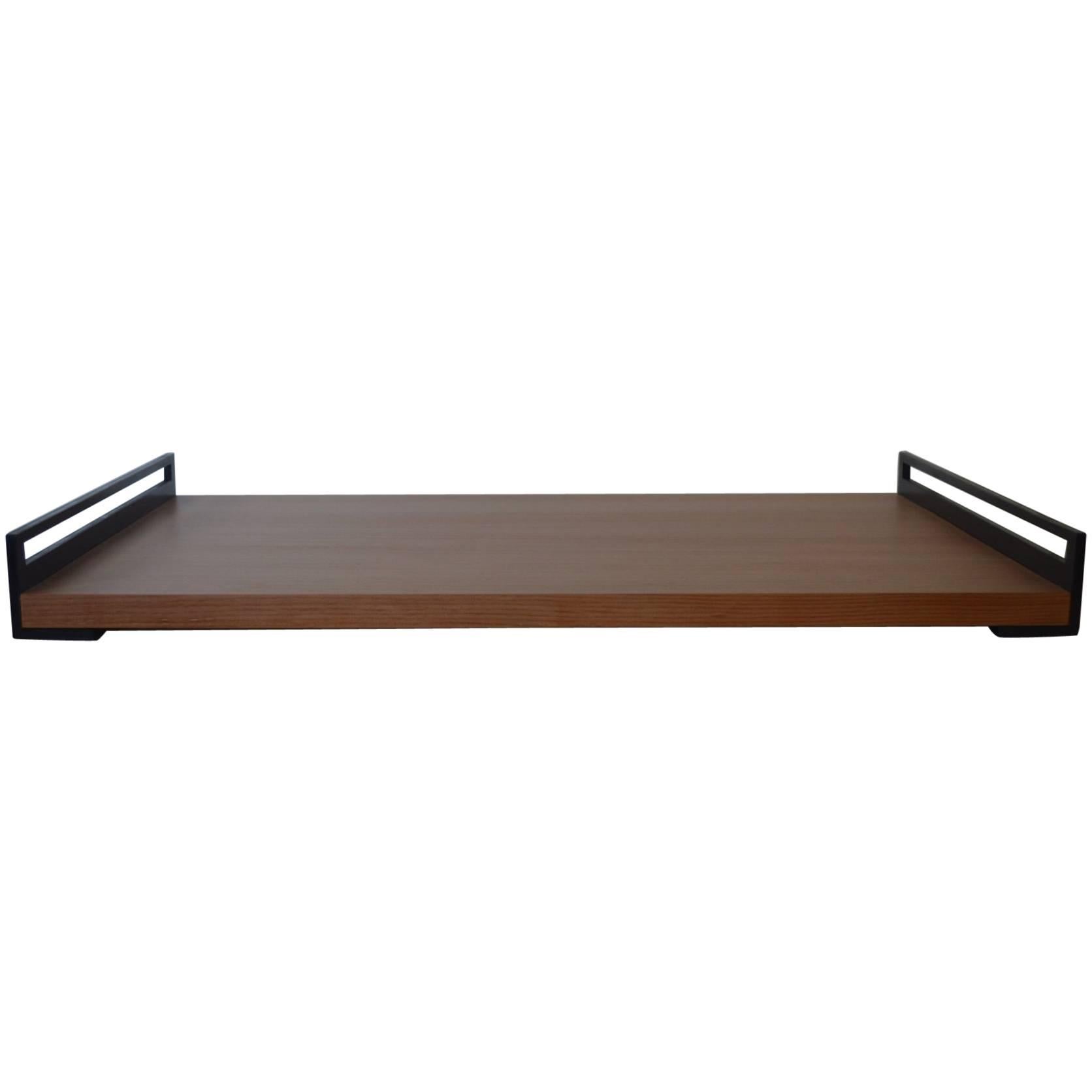 Contemporary Minimalist Blackened Steel and Wood Service Tray by Scott Gordon For Sale