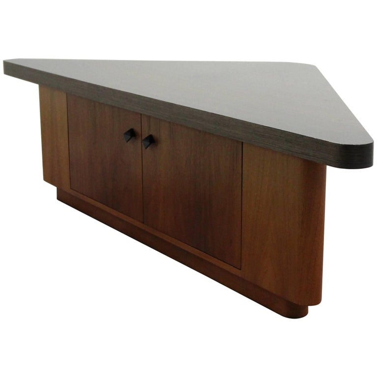 low console table modern rustic tv vintage teak triangular low console table cabinet with zebrawood laminate top for sale low console table modern rustic tv vintage teak triangular low console table cabinet with zebrawood laminate top for sale