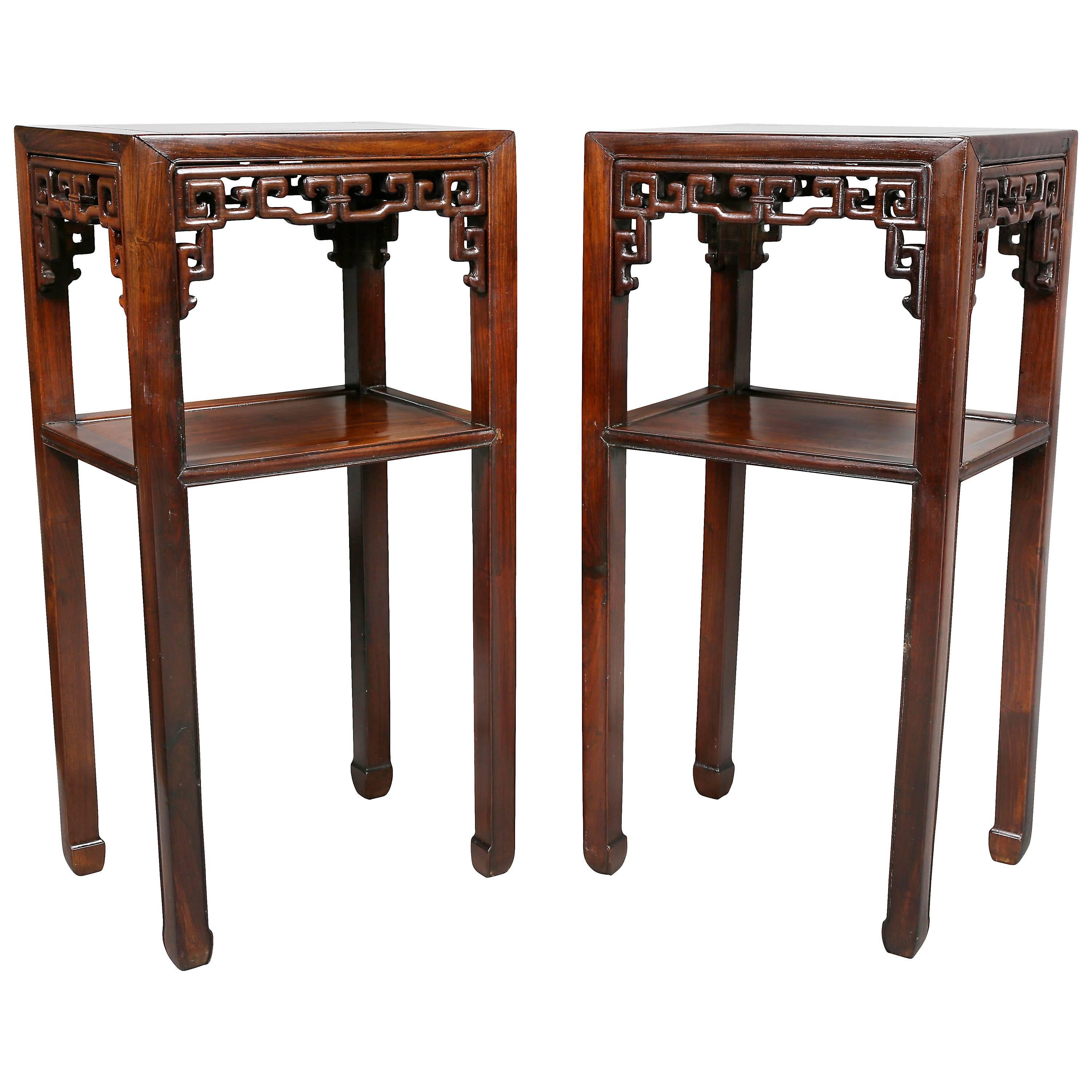 Pair of Chinese Hardwood Tall Tables