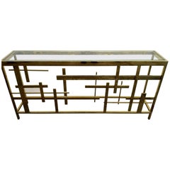 Brass Console Table by Mitchell Gold