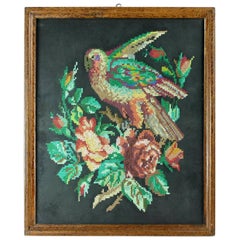 Framed Tapestry of Parrot, Czechoslovakia, circa 1940