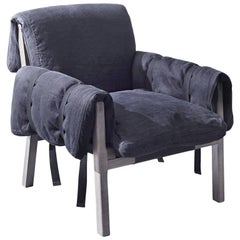 Retro "Strapped" Armchair with Fiber and Varnished Ash Frame by Moroso for Diesel