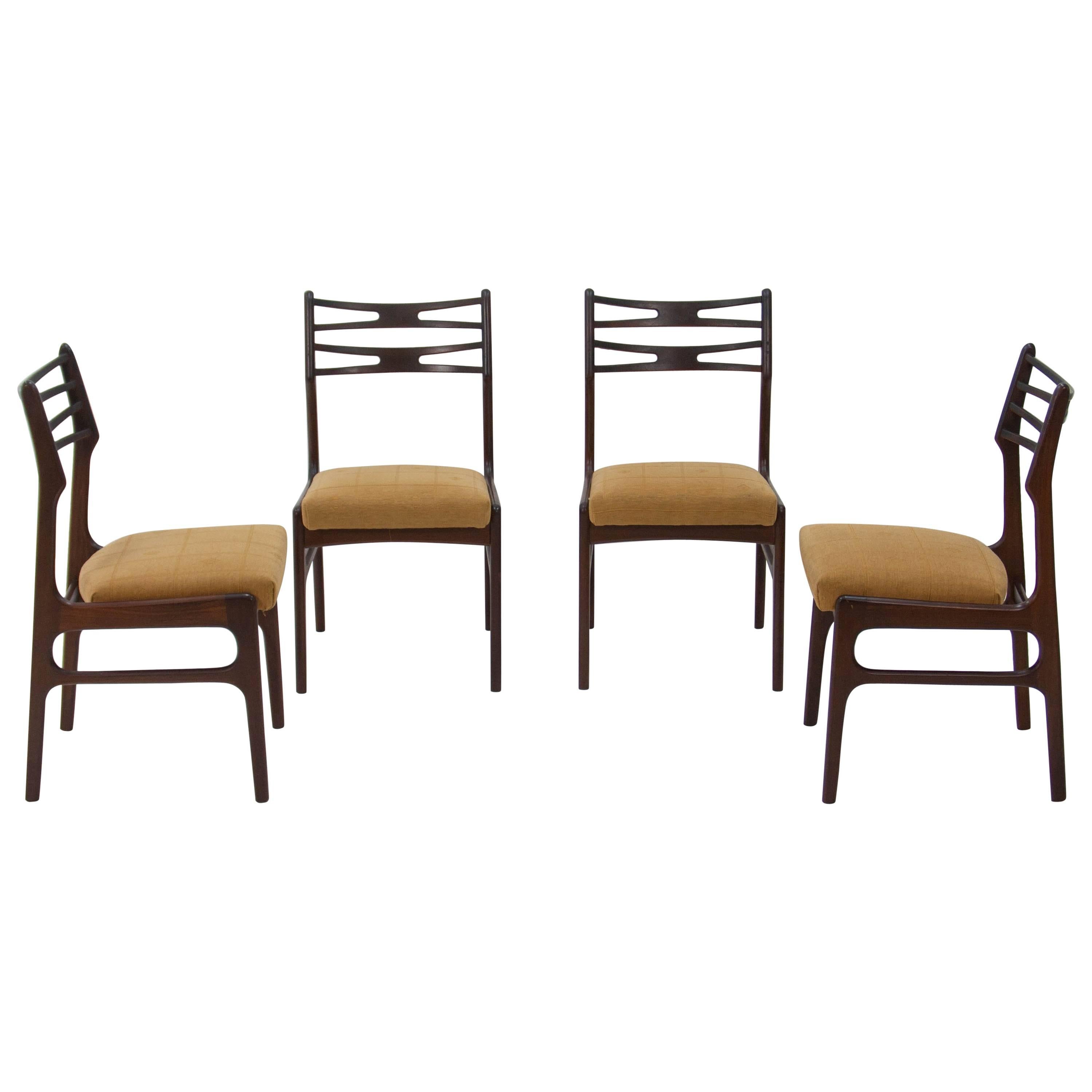 Set of Four Johannes Andersen Model 101 Teak Dining Chairs, 1950s