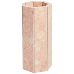 Contemporary Narcissus Heptagon Vase in Pink Rosa Perlino Terrazzo