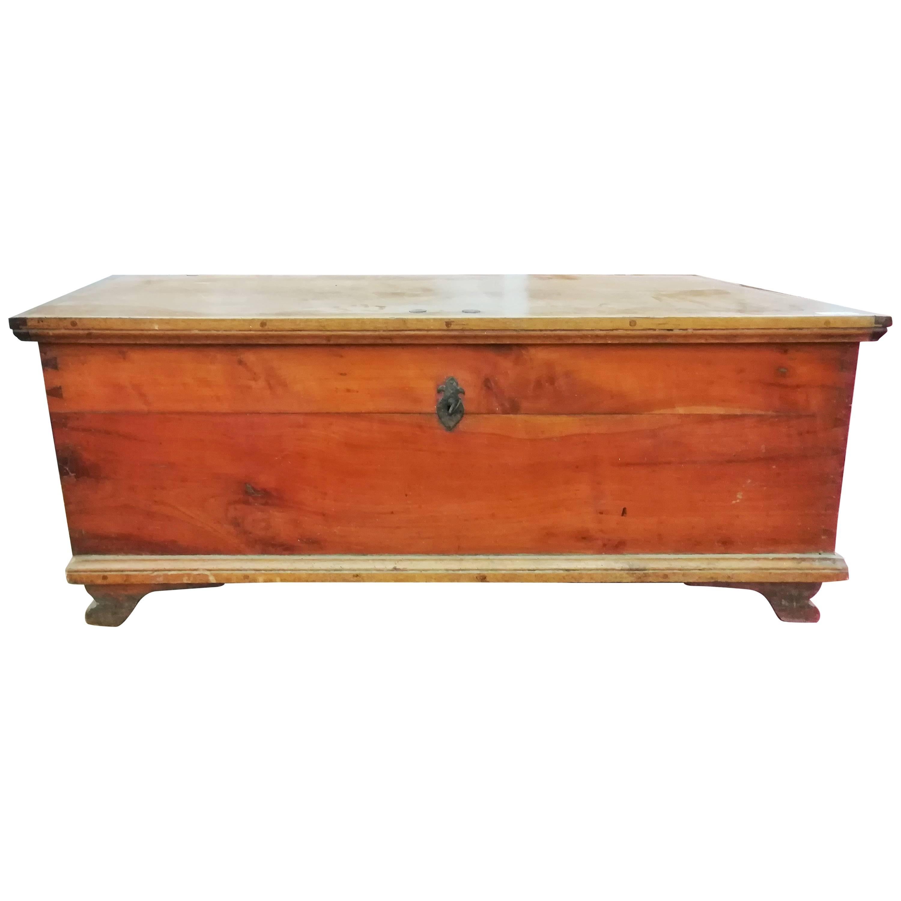 19th Century Italian Restored Solid Cherry Chest For Sale