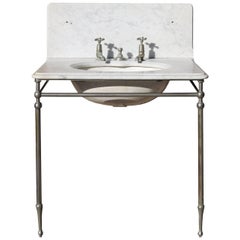Late 19th Century Carrara Marble Plunger Basin ‘Shanks & Co’ Basin