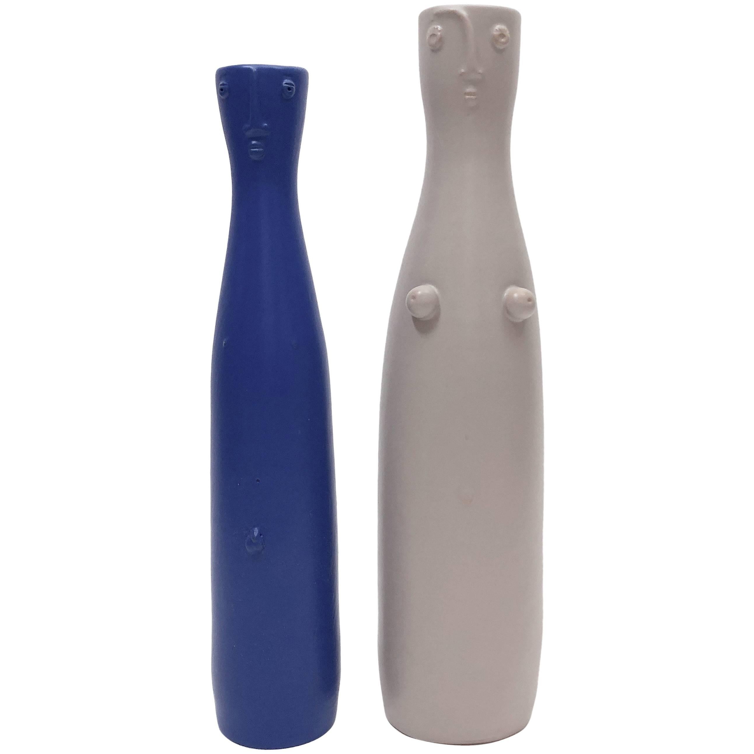 Dalo, Pair of Ceramic Bottles Vases For Sale