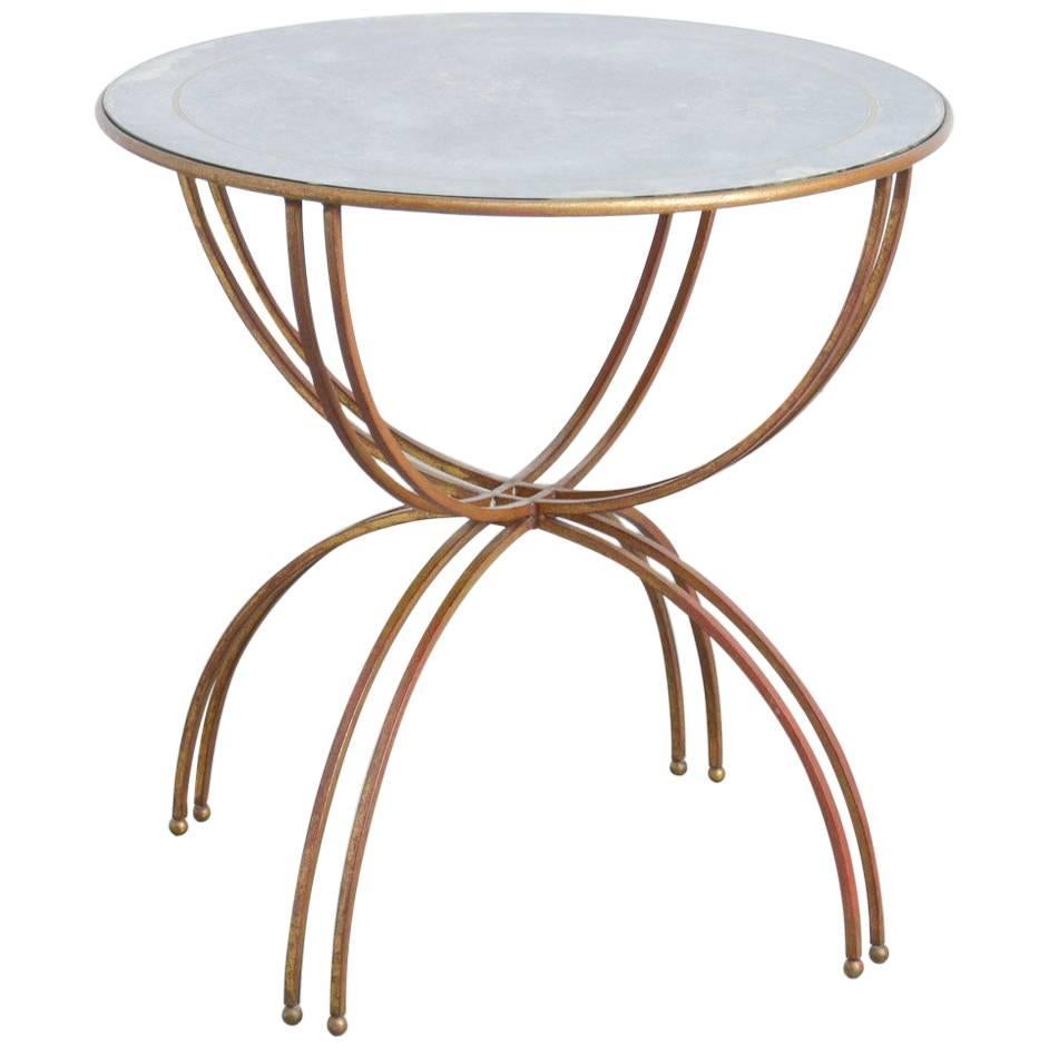 Maison Baguès Gilded Iron Side Table, Interbellum