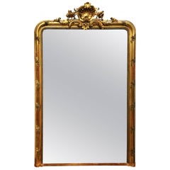 19th Century Louis Philippe Gold Plaster French Wall Mirror, 1850