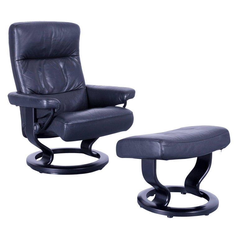 Ekornes Stressless Memphis Armchair And Footstool Black Leather Ekornes Stressless Memphis Armchair Footstool Black Leather Recliner Chair For
